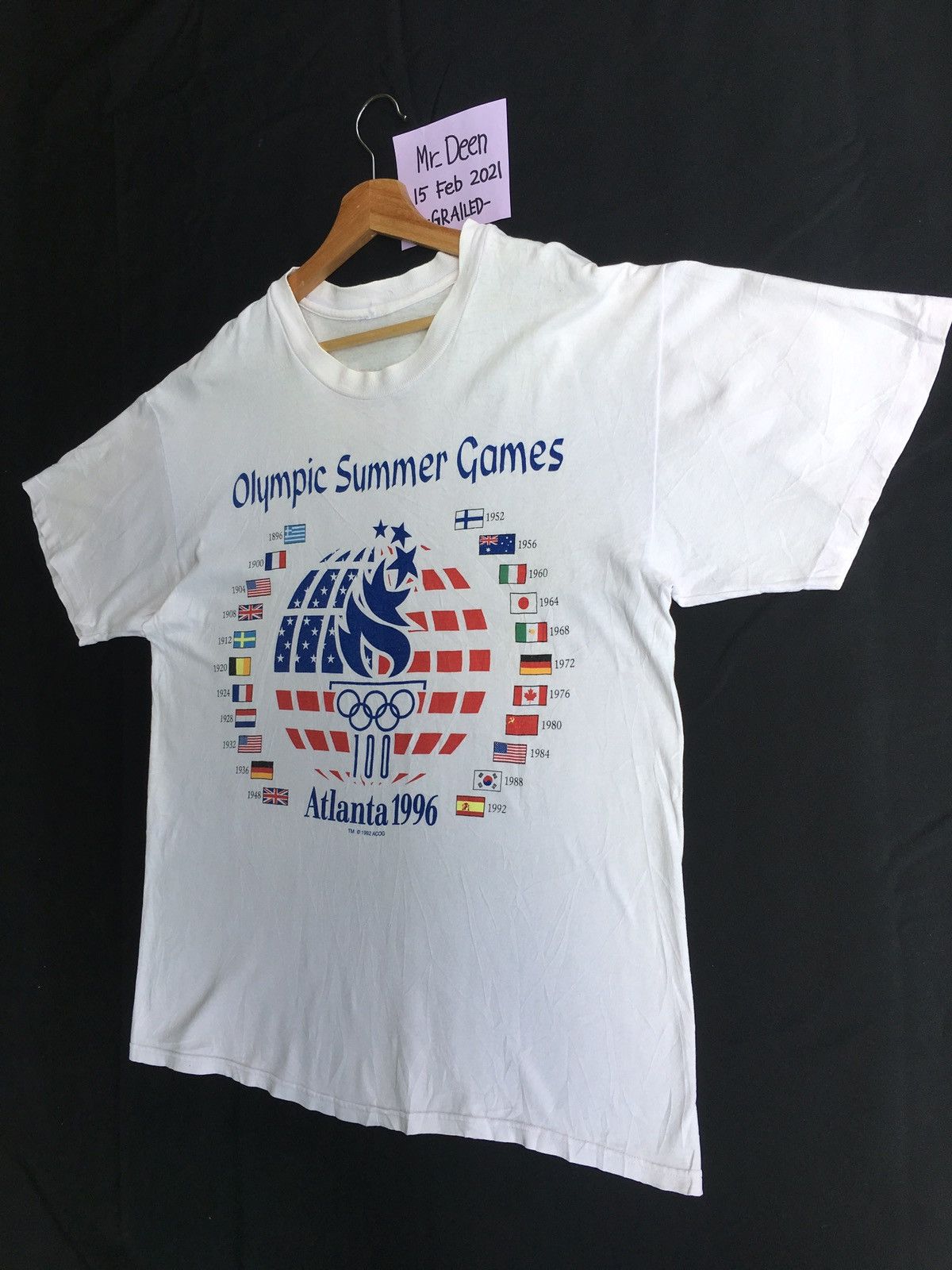 USA Olympics Vintage 1996 Atlanta Olympic Summer Games Tshirt Size US M / EU 48-50 / 2 - 4 Thumbnail