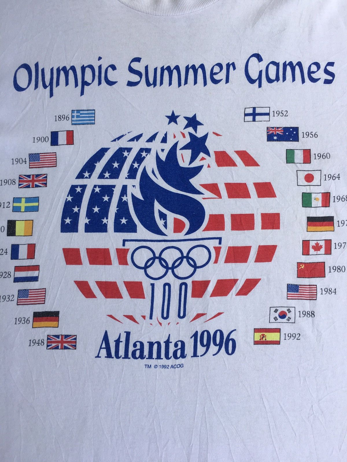 USA Olympics Vintage 1996 Atlanta Olympic Summer Games Tshirt Size US M / EU 48-50 / 2 - 5 Thumbnail
