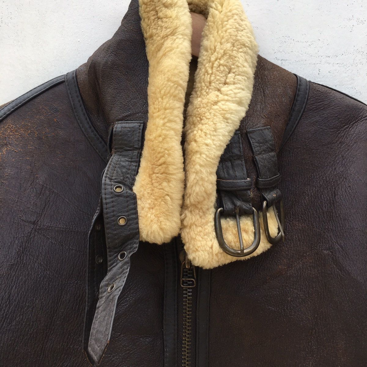 Vintage Vintage Genuine Shearling Brown Sheepskin Leather Jacket Size US L / EU 52-54 / 3 - 6 Thumbnail