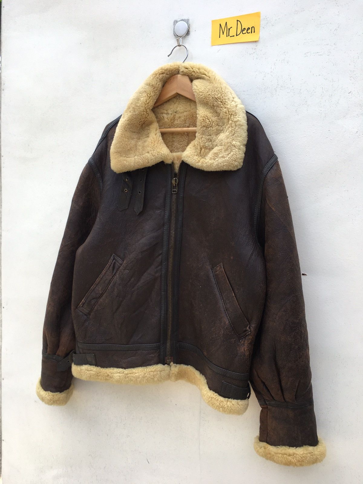 Vintage Vintage Genuine Shearling Brown Sheepskin Leather Jacket Size US L / EU 52-54 / 3 - 3 Thumbnail