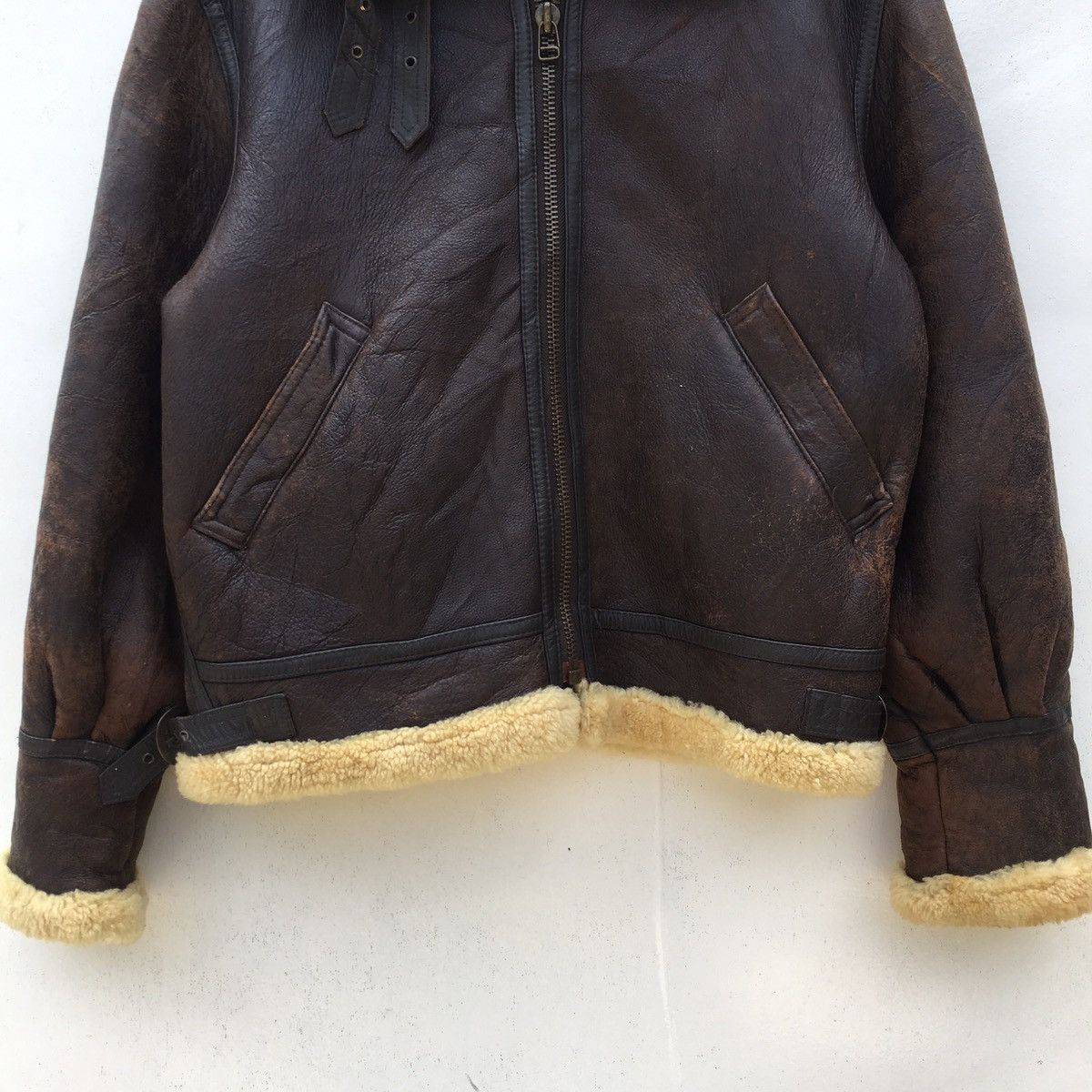Vintage Vintage Genuine Shearling Brown Sheepskin Leather Jacket Size US L / EU 52-54 / 3 - 5 Thumbnail