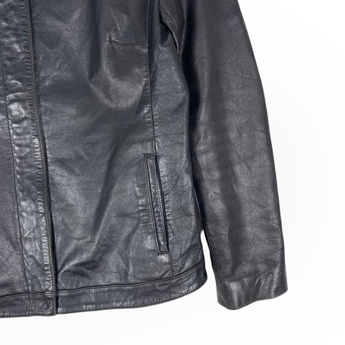 Yohji Yamamoto ⚡️INED JAPAN COWHIDE LEATHER ZIPPER JACKET Size US M / EU 48-50 / 2 - 4 Thumbnail