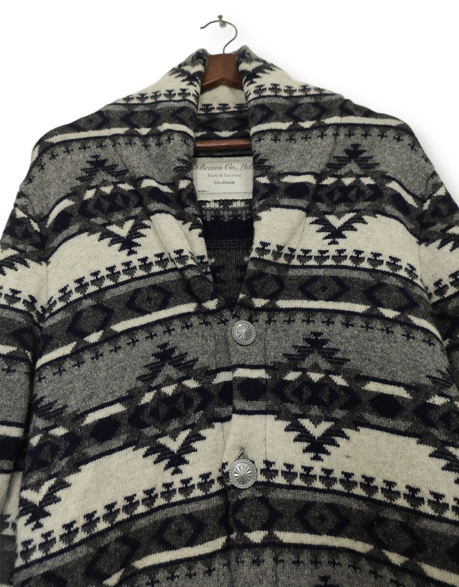 Beams Plus 🔥Rare Vintage Beams NavajoWool Cardigan Size US M / EU 48-50 / 2 - 8 Thumbnail