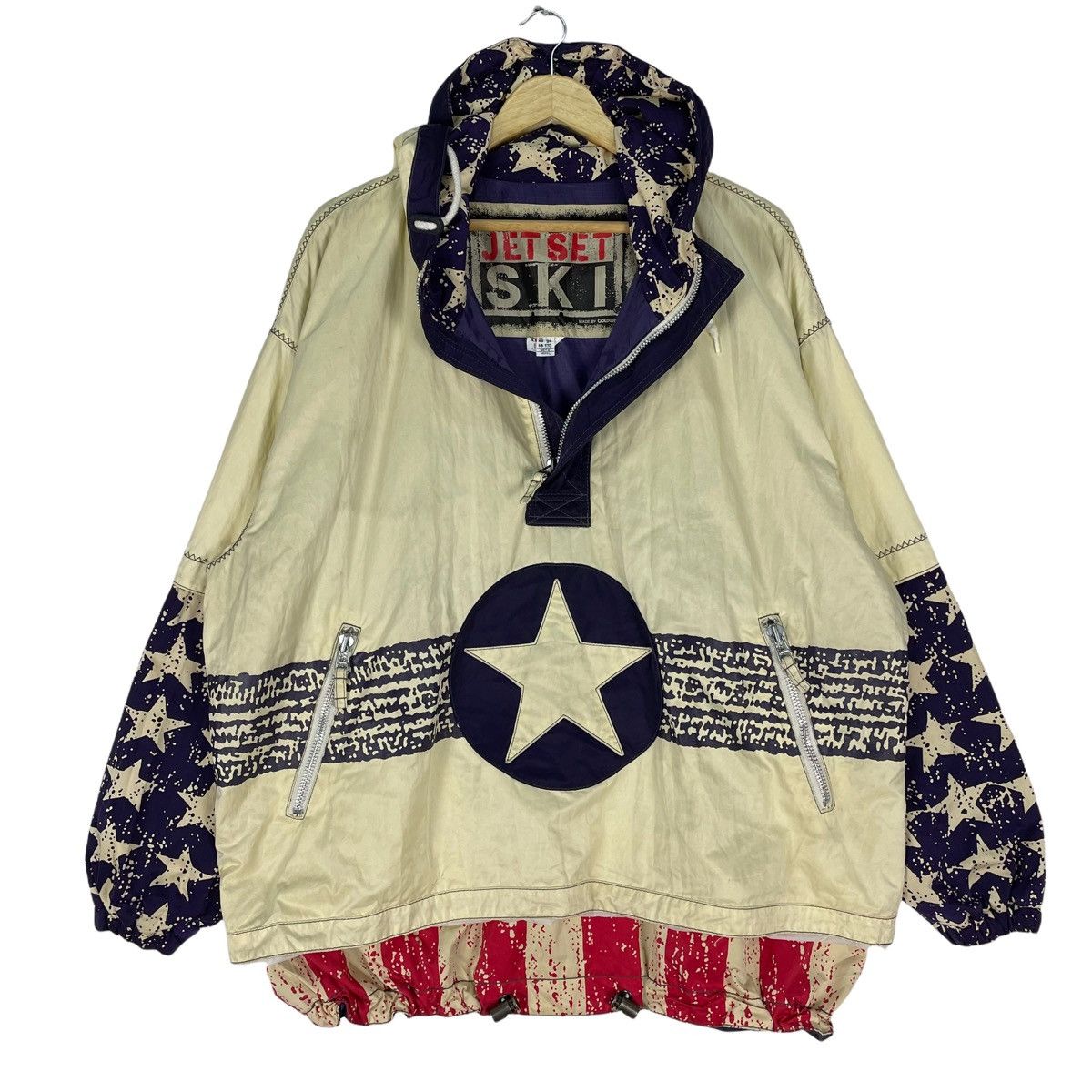 Goldwin 🌟90s GOLDWIN Jet Set Twinkle Half Zip Hoodie Jacket Size US L / EU 52-54 / 3 - 3 Thumbnail