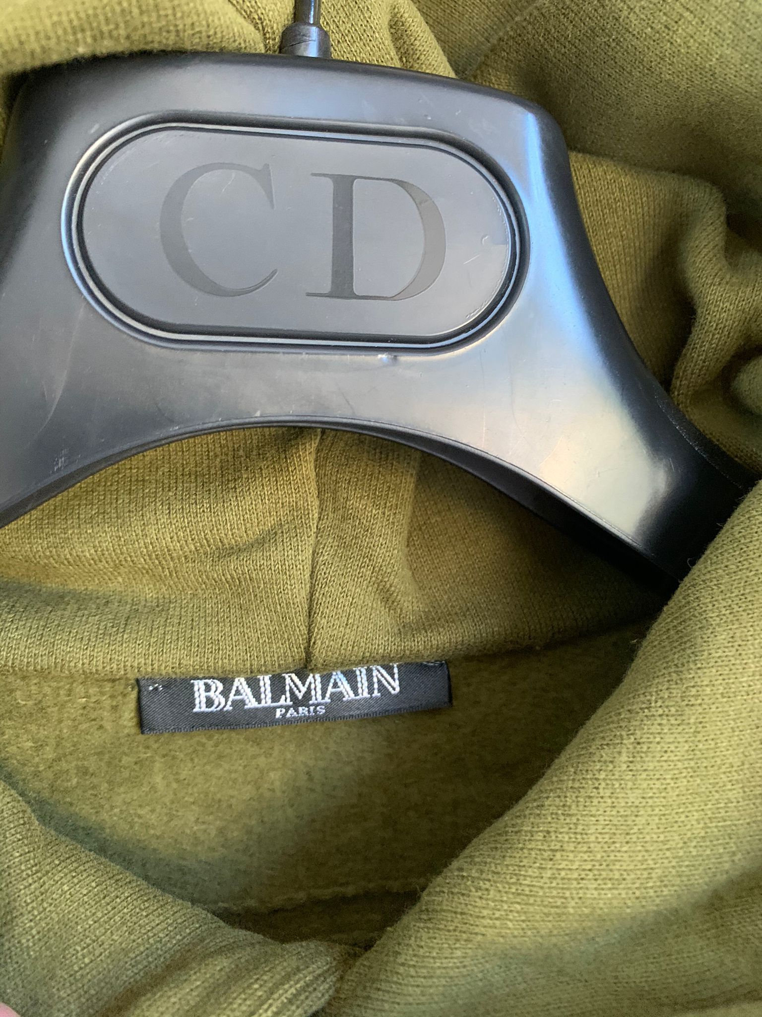 Balmain Side Zip Pullover Hoodie in Dirty Green Size US S / EU 44-46 / 1 - 9 Thumbnail