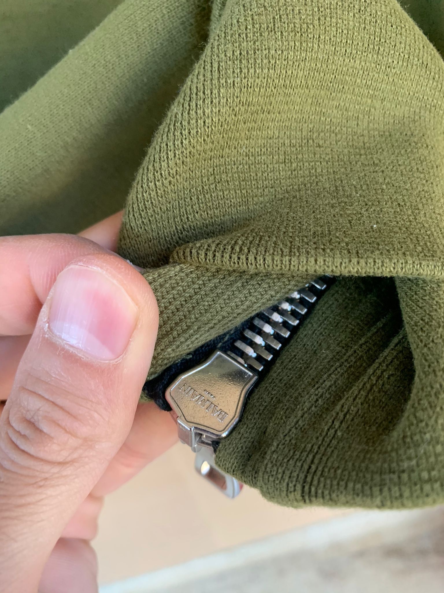 Balmain Side Zip Pullover Hoodie in Dirty Green Size US S / EU 44-46 / 1 - 7 Thumbnail