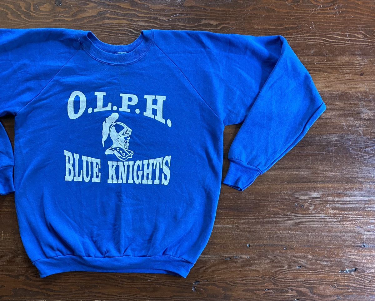 Fruit Of The Loom Vintage 90’s CYO Blue Knights Raglan Crewneck Sweatshirt Size US XL / EU 56 / 4 - 1 Thumbnail