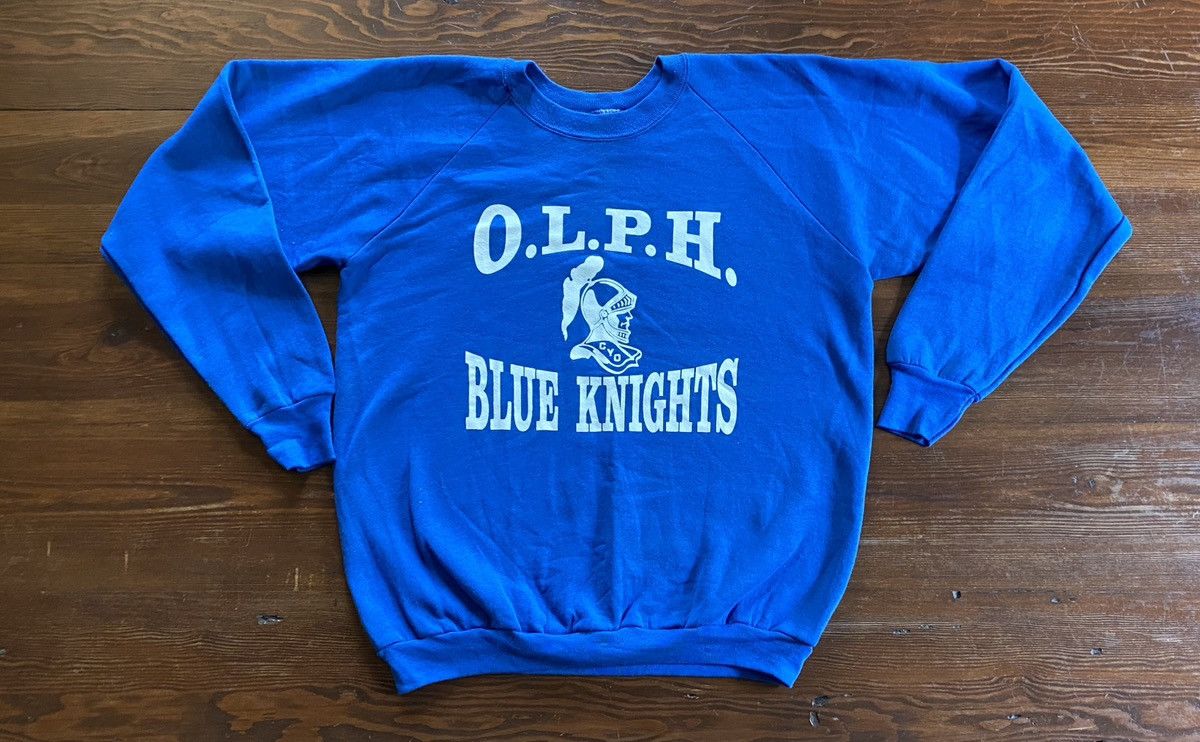 Fruit Of The Loom Vintage 90’s CYO Blue Knights Raglan Crewneck Sweatshirt Size US XL / EU 56 / 4 - 2 Thumbnail