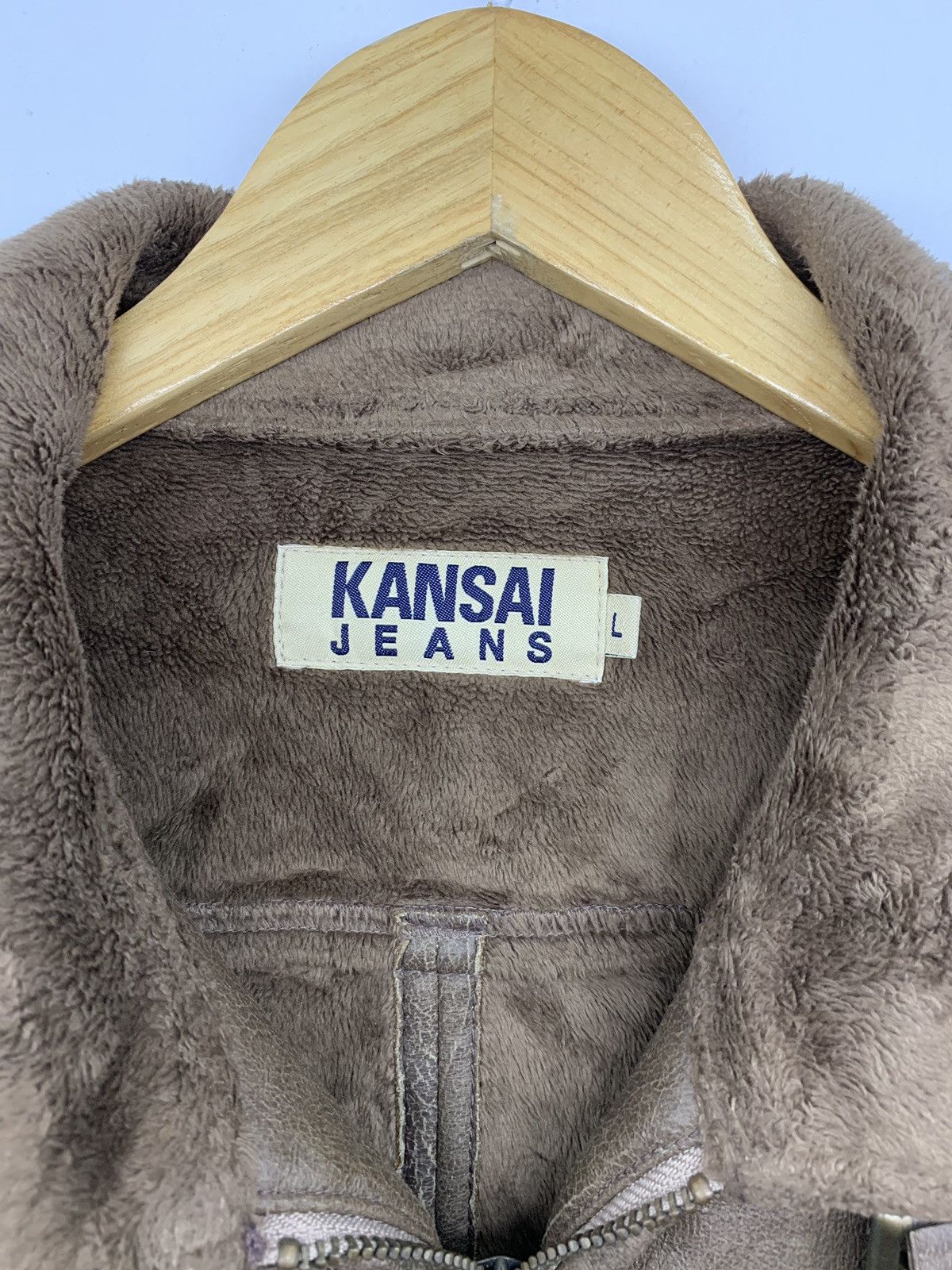 Kansai Yamamoto × Vintage ❤️‍🔥SENDOFFERS❤️‍🔥 Kansai Yamamoto Jeans Leather Shearling Jacket Size US M / EU 48-50 / 2 - 3 Thumbnail