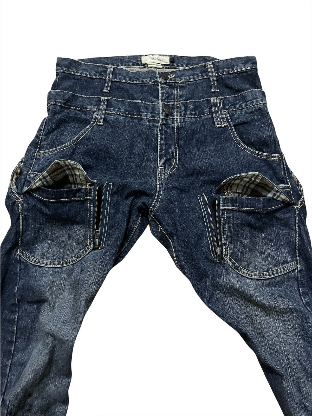Designer × Japanese Brand Japanese Brand Rand Crap Double Waist Multipocket Denim Pant Size US 35 - 2 Thumbnail