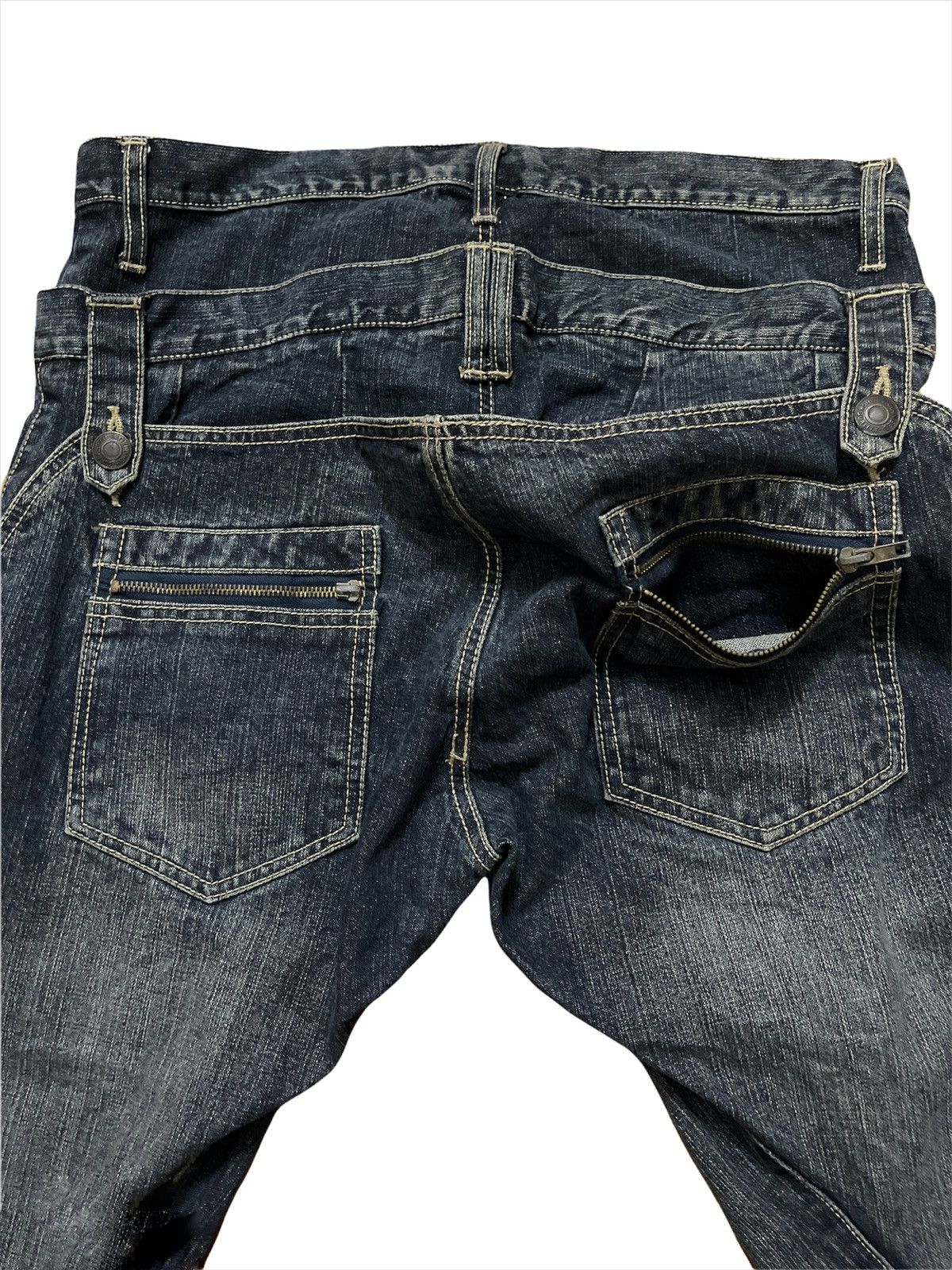 Designer × Japanese Brand Japanese Brand Rand Crap Double Waist Multipocket Denim Pant Size US 35 - 4 Thumbnail