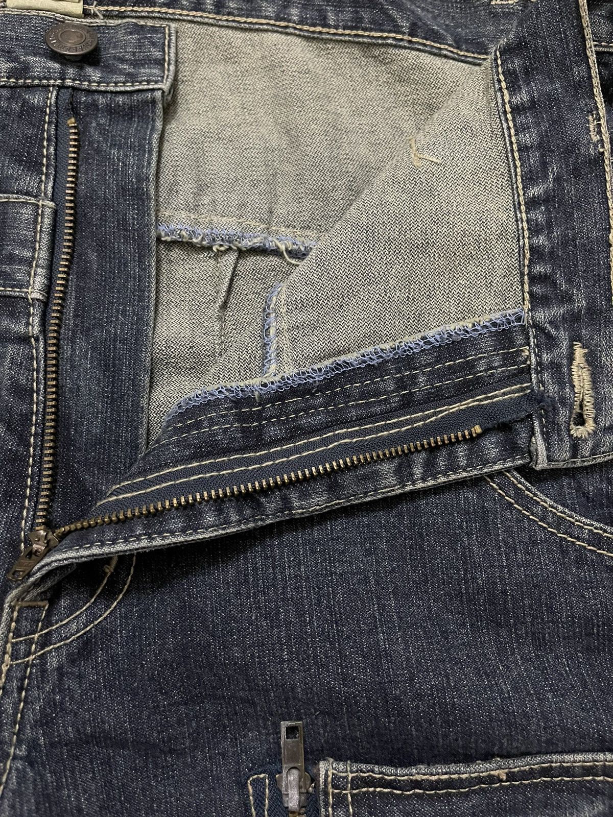 Designer × Japanese Brand Japanese Brand Rand Crap Double Waist Multipocket Denim Pant Size US 35 - 6 Thumbnail