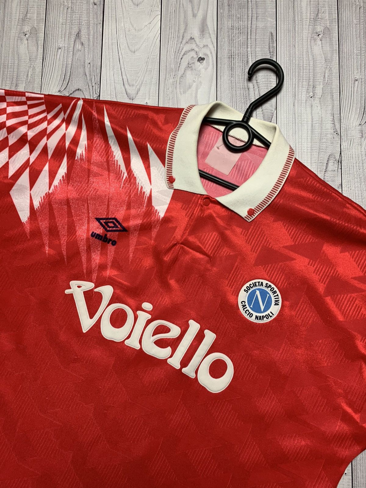 Vintage Vintage Umbro Napoli soccer jersey away red rare size L/XL Size US XL / EU 56 / 4 - 2 Thumbnail