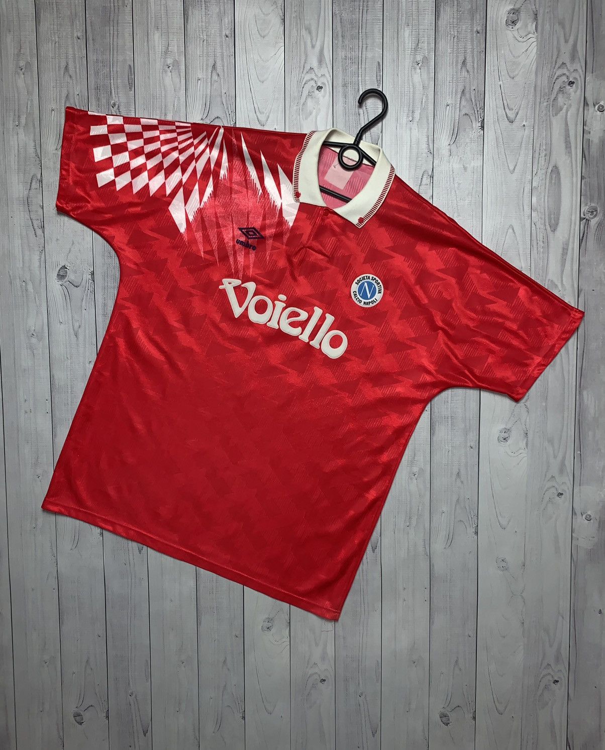 Image of Umbro Napoli Soccer Jersey Away Red Size L/xl, Men's