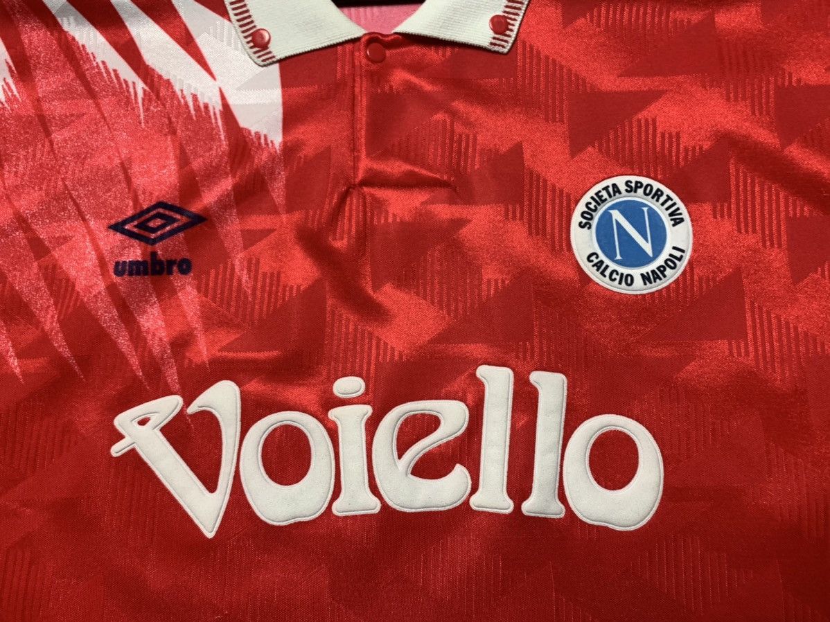 Vintage Vintage Umbro Napoli soccer jersey away red rare size L/XL Size US XL / EU 56 / 4 - 3 Thumbnail