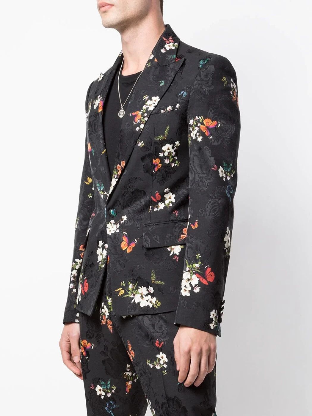 Amiri Men's Butterfly Jacquard Blazer Suiting in Black Size 36R - 3 Thumbnail