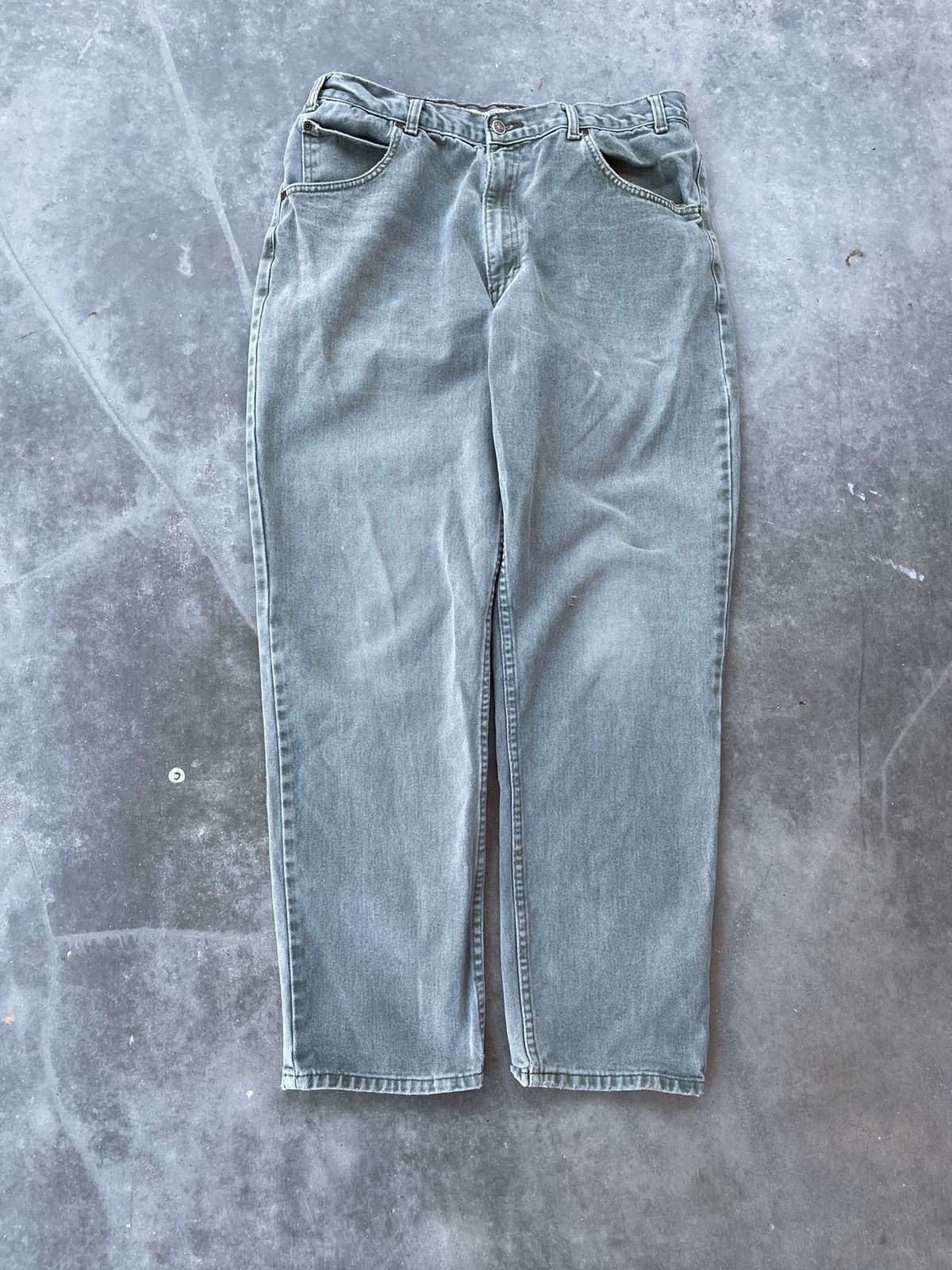 Vintage Sun Faded Olive Green Denim Jeans