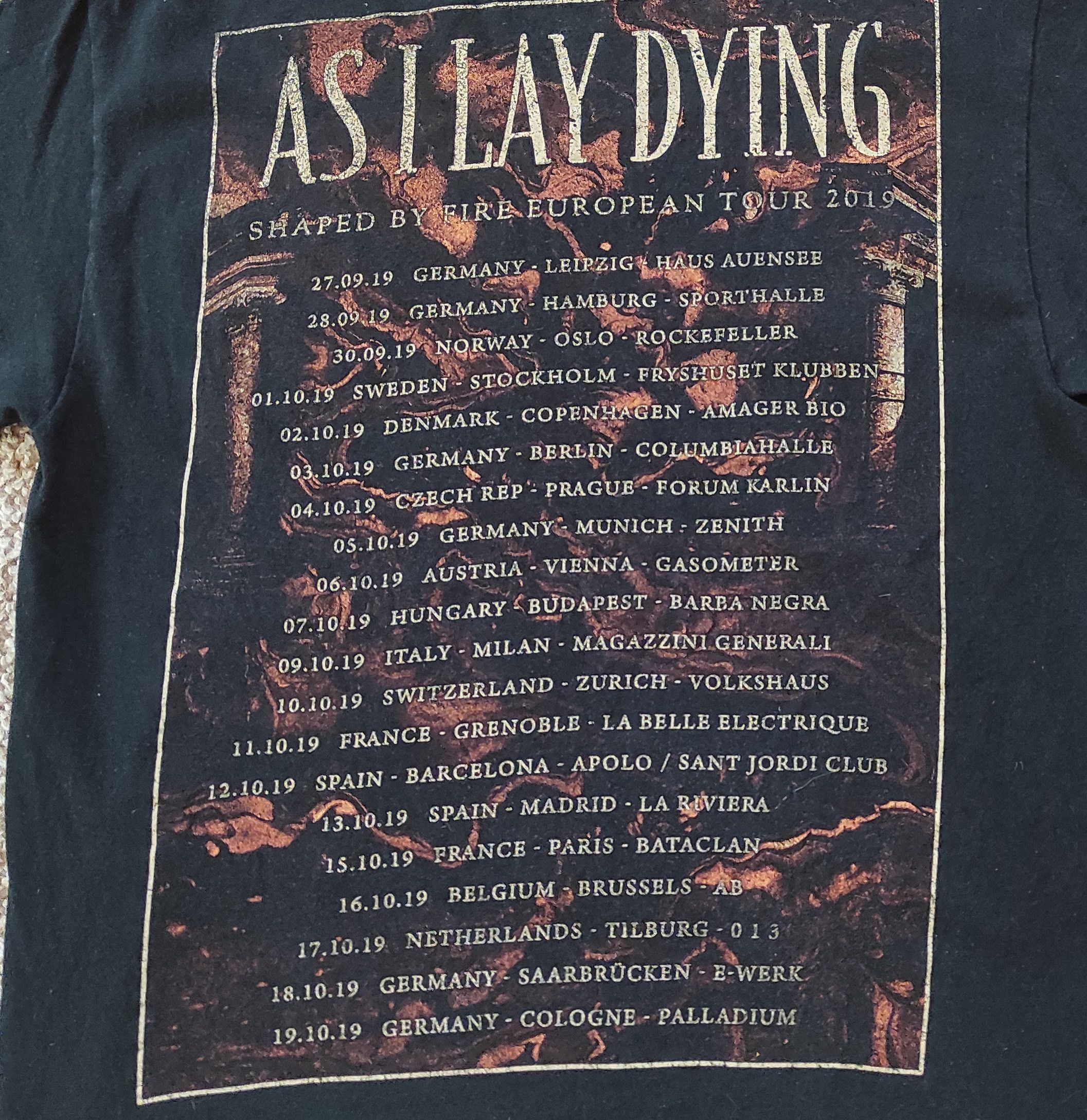 Band Tees As I Lay Dying 2019 Tour Shaped by Fire Tee T Shirt Size US M / EU 48-50 / 2 - 7 Thumbnail