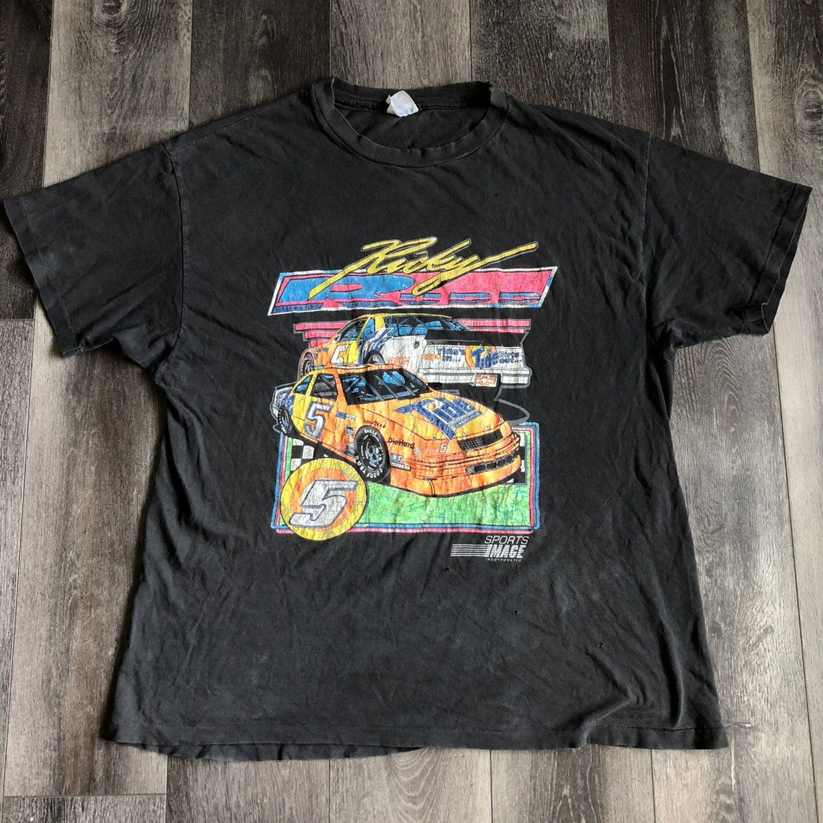 NASCAR Vintage 1990s NASCAR Ricky Rudd Racing Graphic Logo T Shirt Size US XL / EU 56 / 4 - 2 Thumbnail