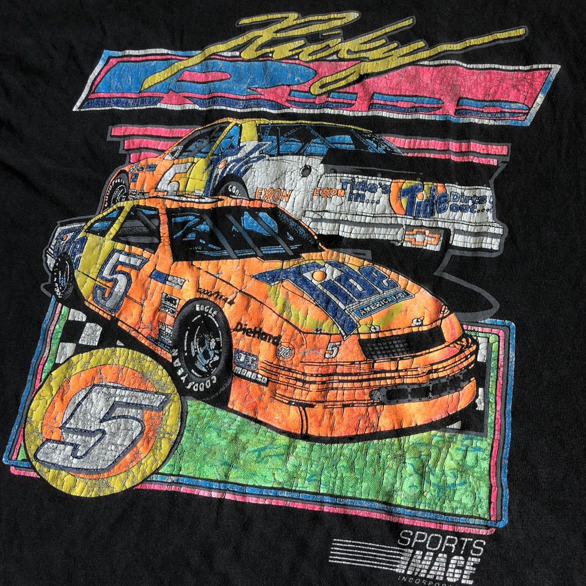 NASCAR Vintage 1990s NASCAR Ricky Rudd Racing Graphic Logo T Shirt Size US XL / EU 56 / 4 - 3 Thumbnail