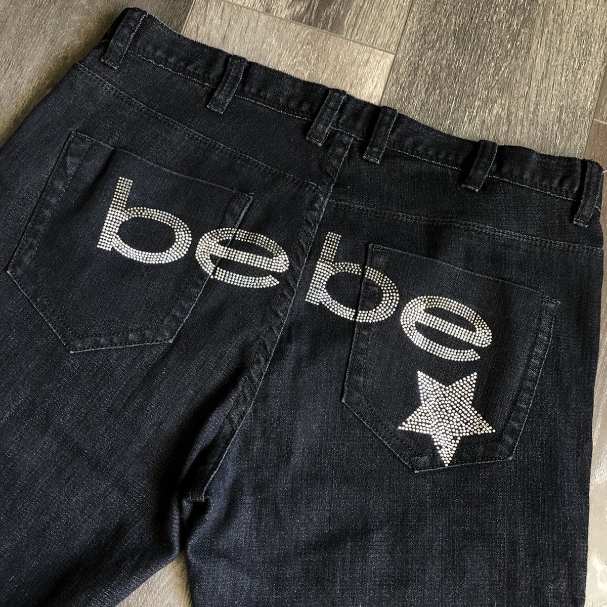 Bebe Vintage Y2K Bebe Rhinestone Stud Low Rise Black Denim Jeans Size 30" / US 8 / IT 44 - 3 Thumbnail