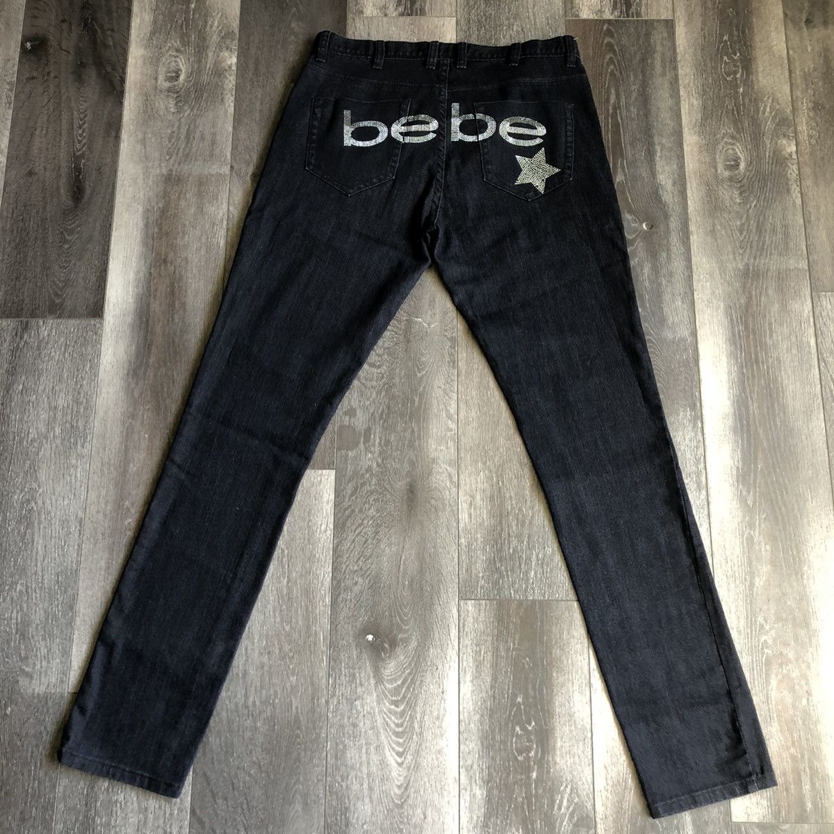 Bebe Vintage Y2K Bebe Rhinestone Stud Low Rise Black Denim Jeans Size 30" / US 8 / IT 44 - 1 Thumbnail