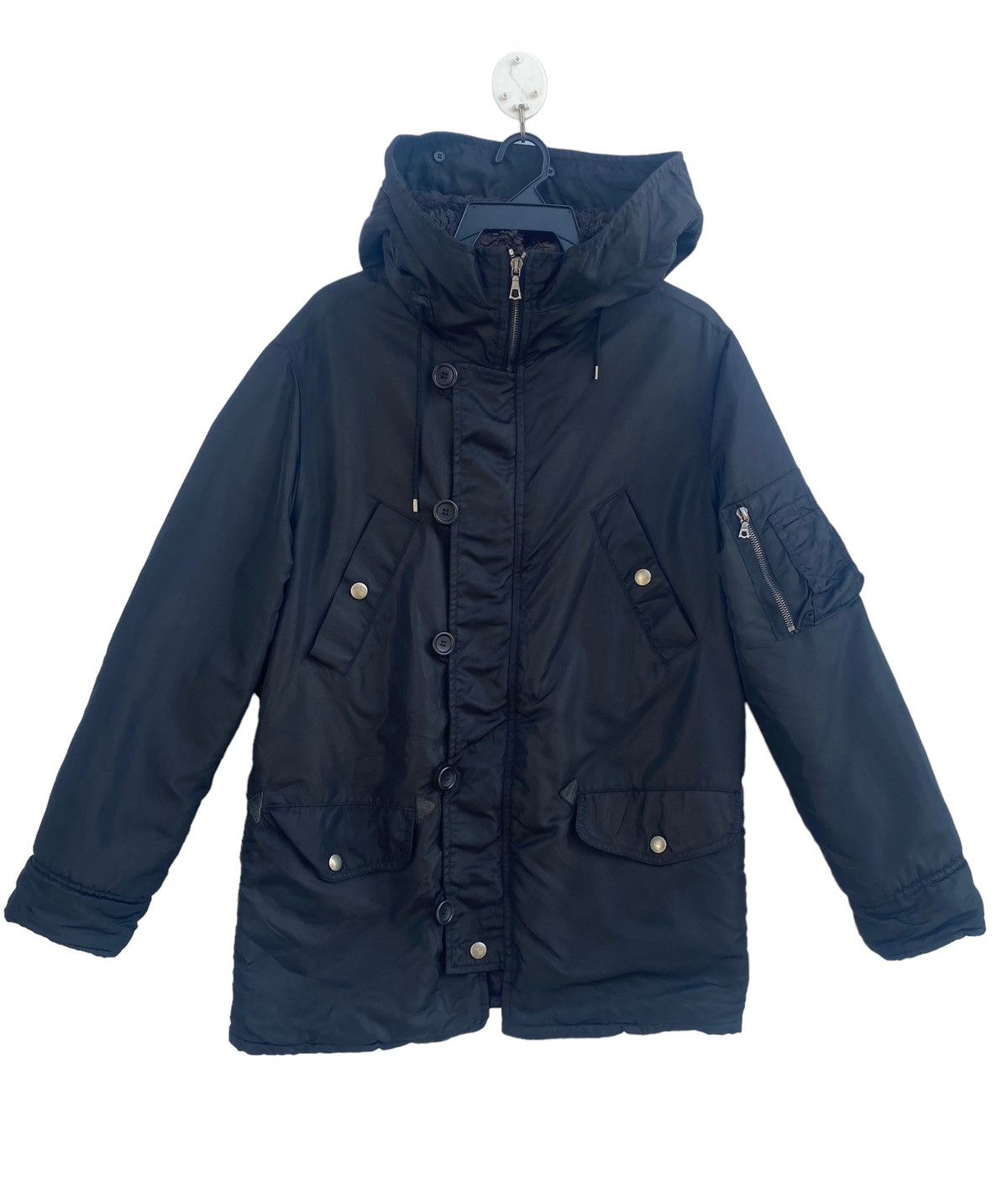 image of A P C Type N3-B Parka Jacket in Black, Men's (Size XS)