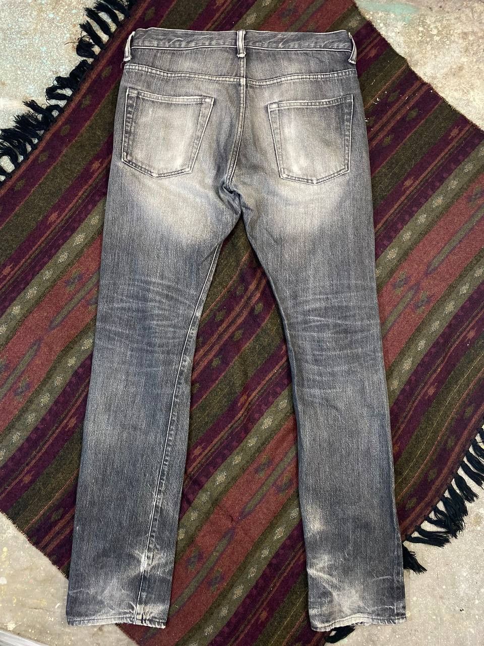 Japanese Brand vintage ships jet blue selvedge distressed denim Size US 33 - 4 Thumbnail