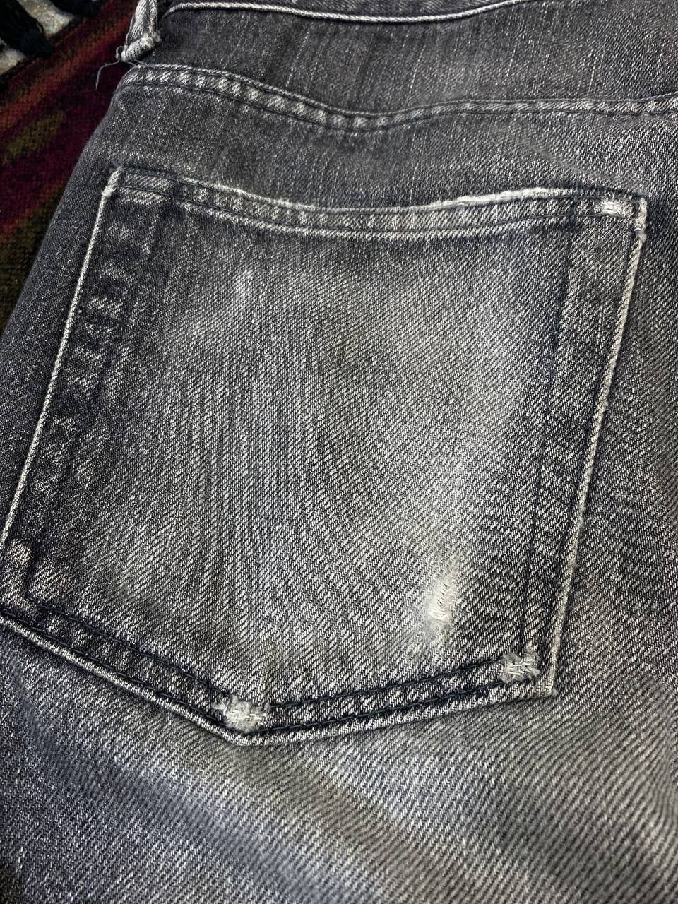 Japanese Brand vintage ships jet blue selvedge distressed denim Size US 33 - 6 Thumbnail