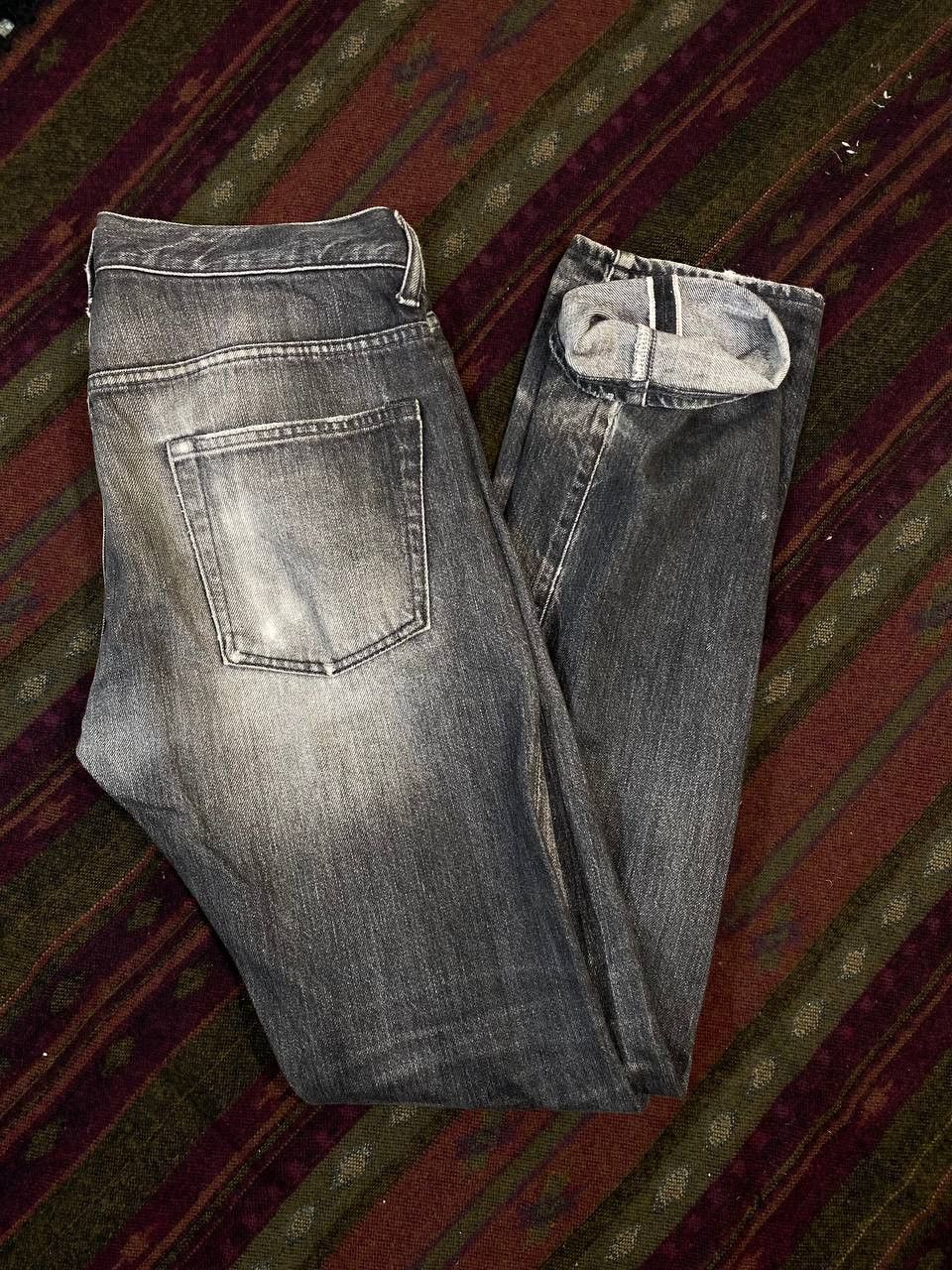 Japanese Brand vintage ships jet blue selvedge distressed denim Size US 33 - 3 Thumbnail