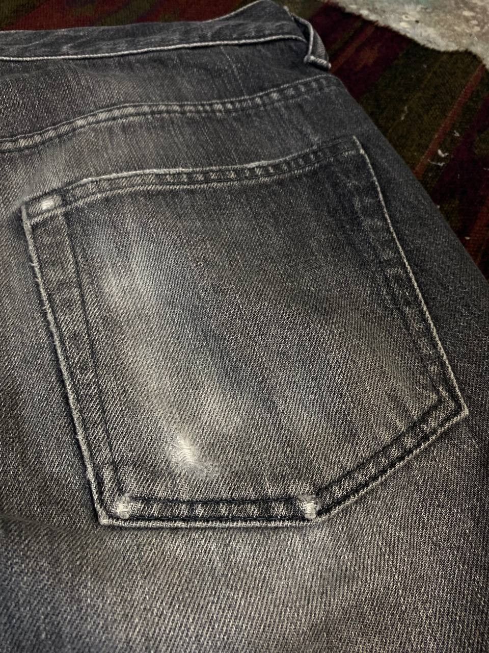 Japanese Brand vintage ships jet blue selvedge distressed denim Size US 33 - 7 Thumbnail