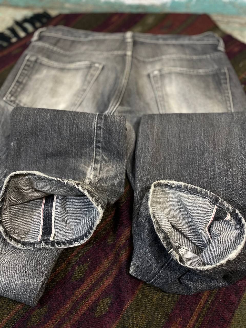 Japanese Brand vintage ships jet blue selvedge distressed denim Size US 33 - 2 Thumbnail
