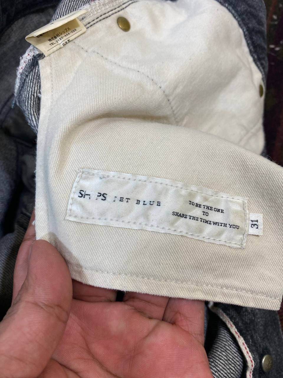 Japanese Brand vintage ships jet blue selvedge distressed denim Size US 33 - 14 Thumbnail