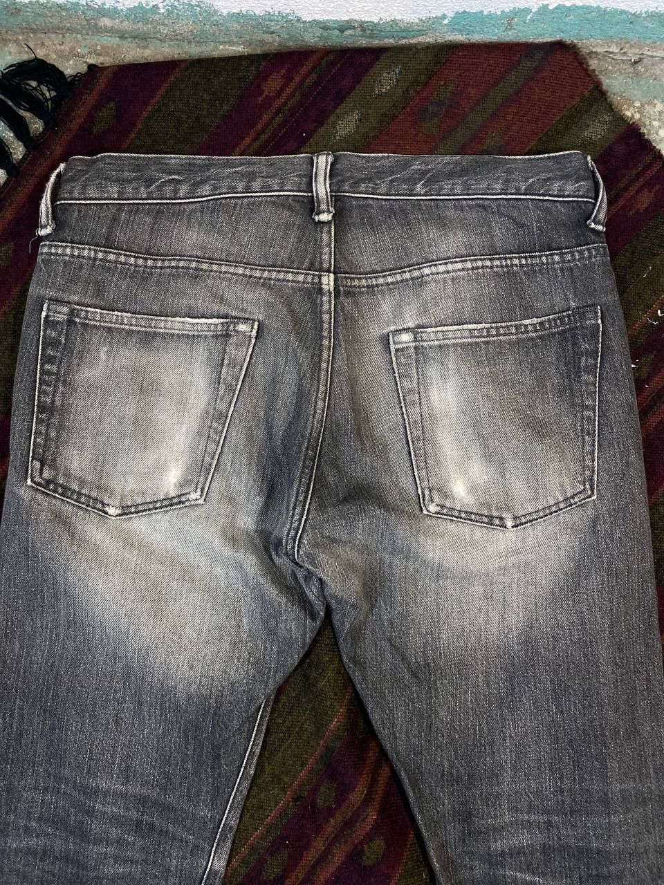 Japanese Brand vintage ships jet blue selvedge distressed denim Size US 33 - 5 Thumbnail