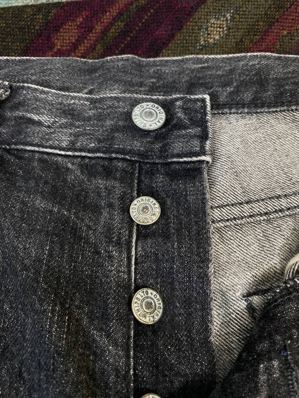 Japanese Brand vintage ships jet blue selvedge distressed denim Size US 33 - 12 Thumbnail