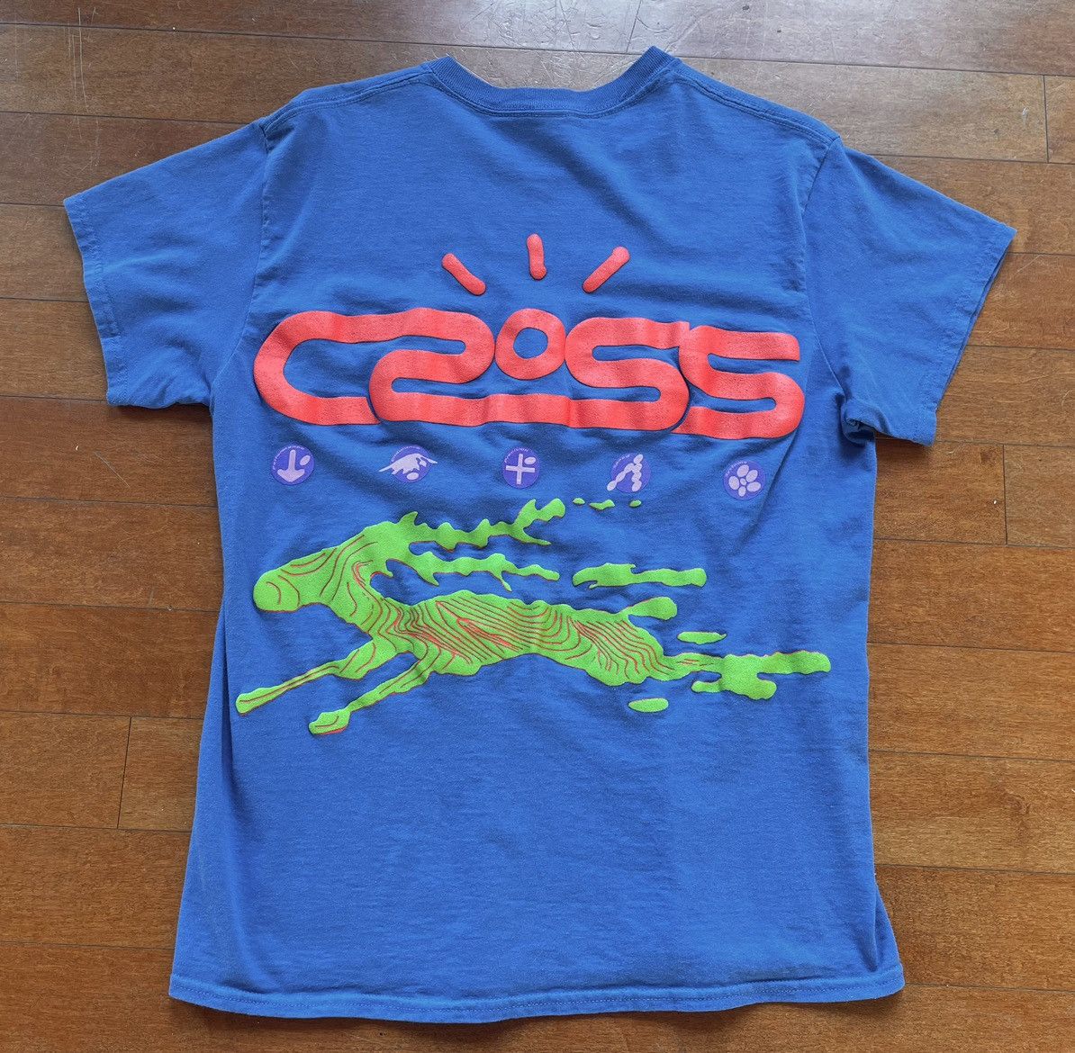 Pre-owned Travis Scott Small Cactus Jack Cross Tech Tee I Royal Blue Shirt
