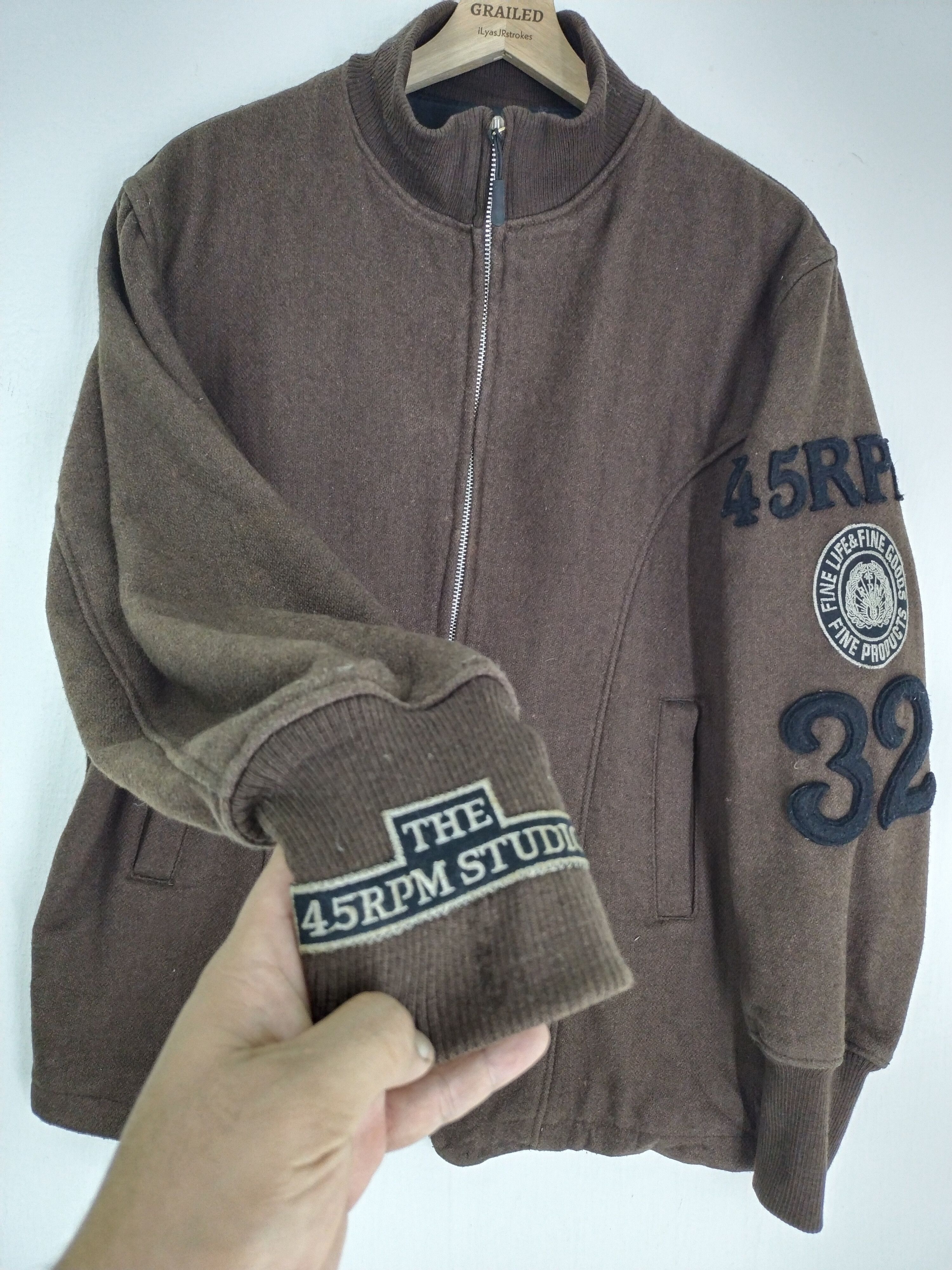 45rpm VTG 90s 45 RPM WOOL VARSITY JACKET Size US L / EU 52-54 / 3 - 7 Thumbnail