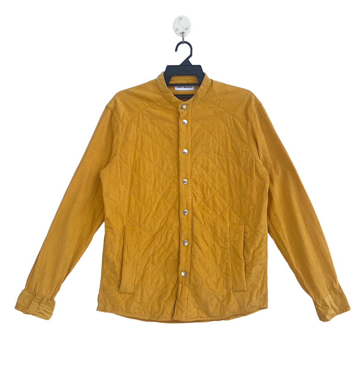 image of Umit Benan Quilted Snap Button Jacket in Orange, Men's (Size Medium)
