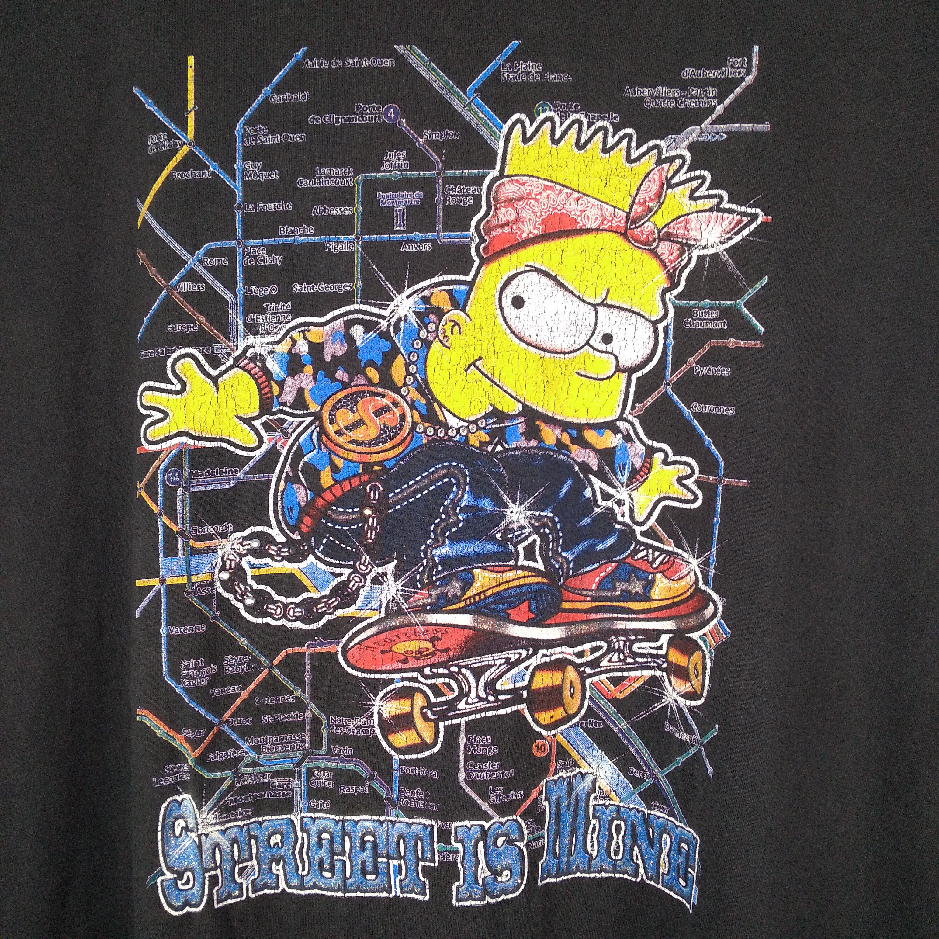 The Simpsons × Vintage 🔥OG🔥Vintage 90s The Simpsons Big Print Skategang Parody Tee Size US XL / EU 56 / 4 - 2 Thumbnail