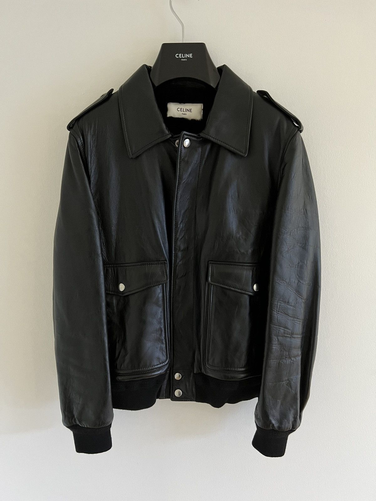 celine by Hedi Slimane 48 定価74万 セリーヌ レザーライダース