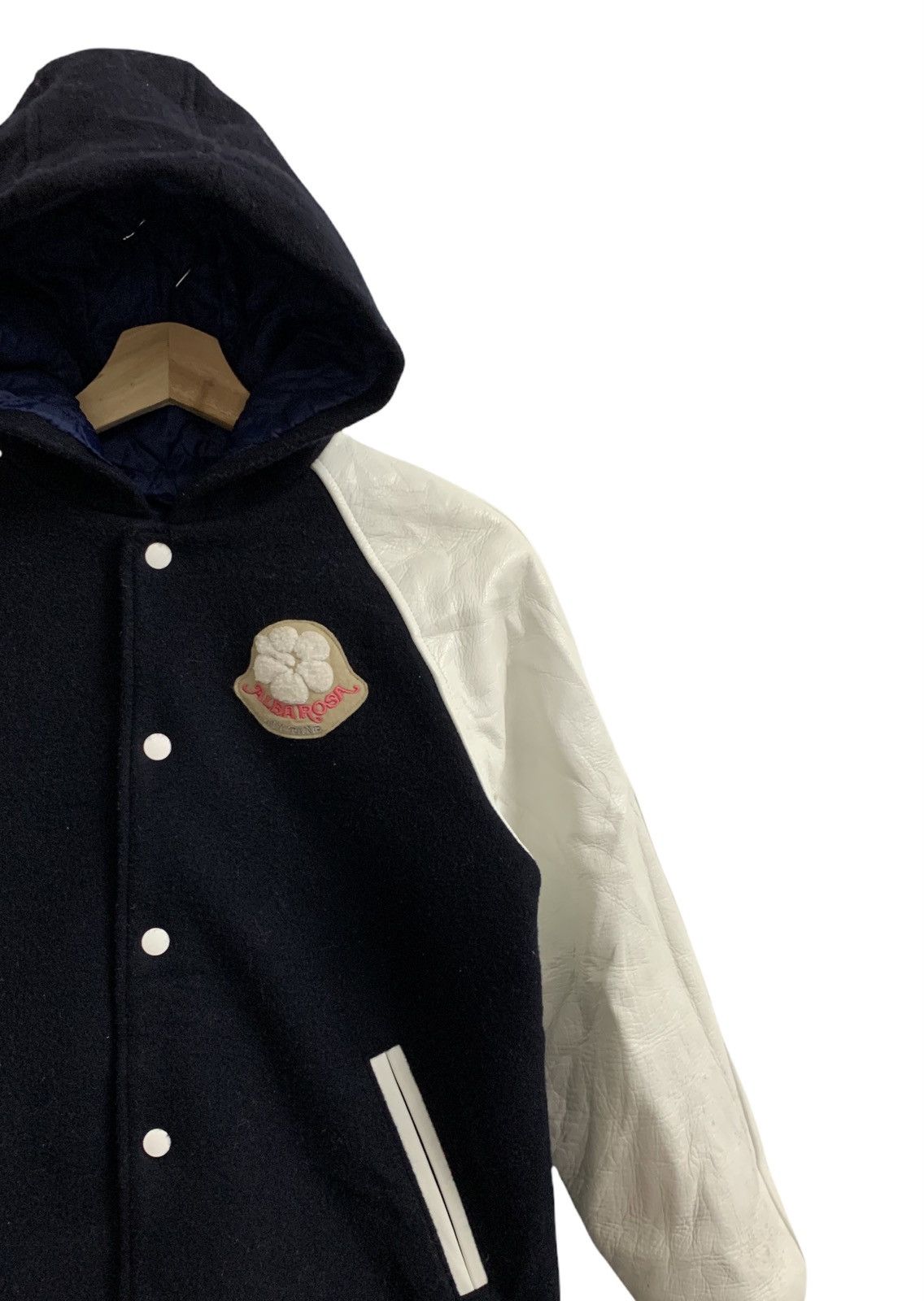 Japanese Brand Vintage Alba Rosa 🇯🇵 Wool Leather Varsity Jacket Size US S / EU 44-46 / 1 - 4 Thumbnail