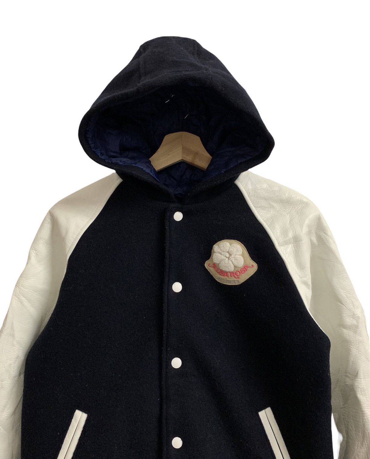 Japanese Brand Vintage Alba Rosa 🇯🇵 Wool Leather Varsity Jacket Size US S / EU 44-46 / 1 - 3 Thumbnail