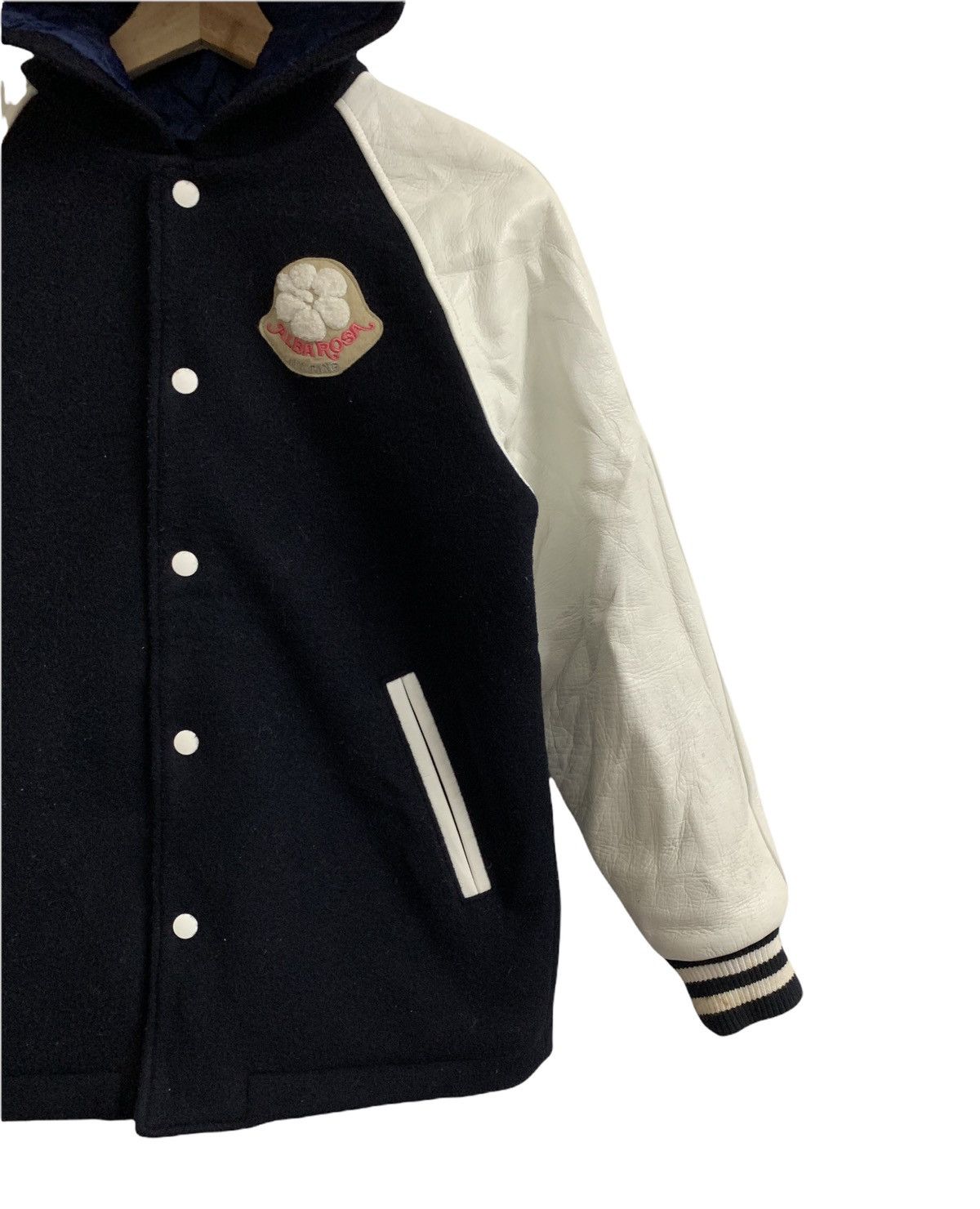 Japanese Brand Vintage Alba Rosa 🇯🇵 Wool Leather Varsity Jacket Size US S / EU 44-46 / 1 - 6 Thumbnail