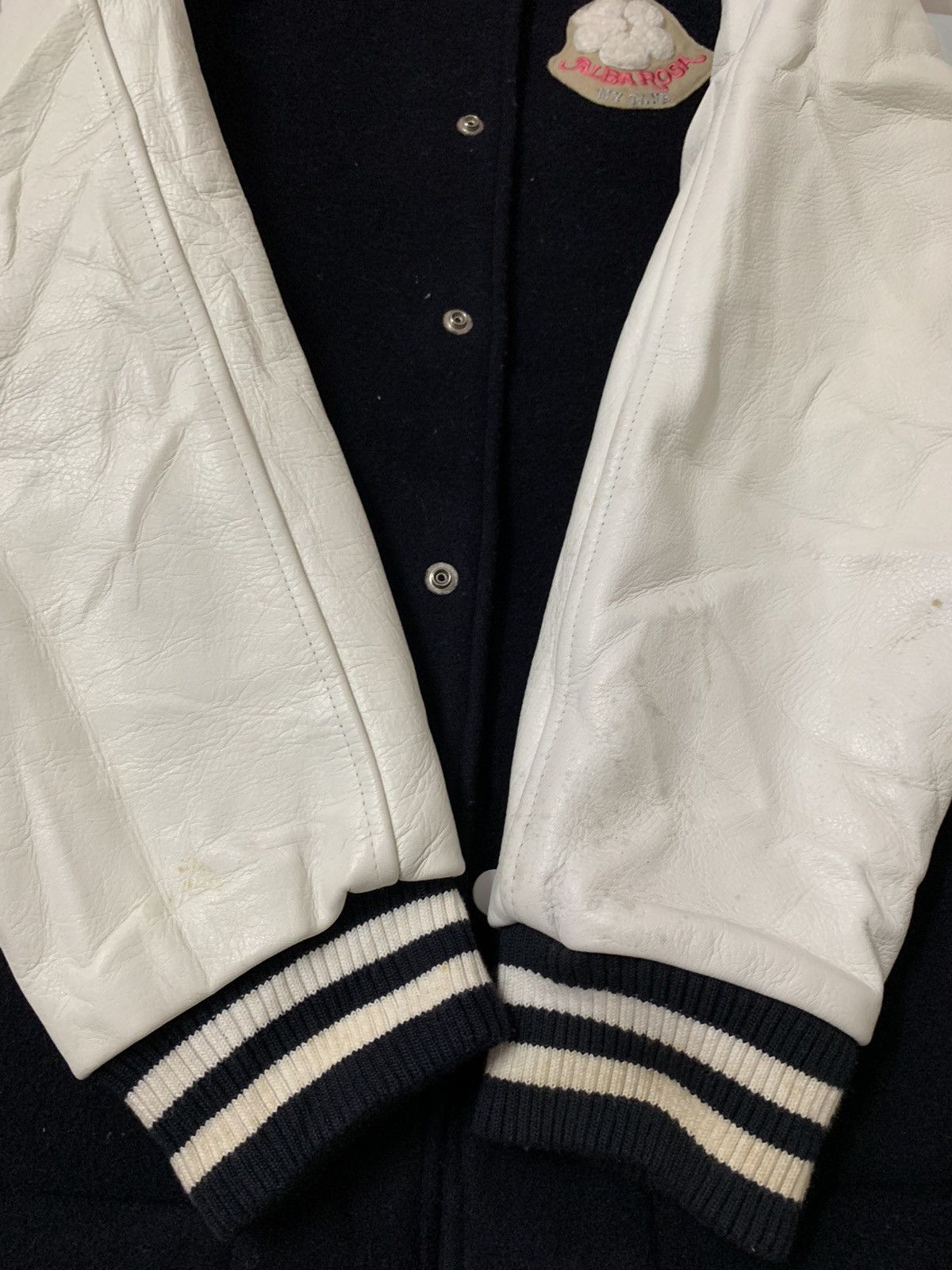 Japanese Brand Vintage Alba Rosa 🇯🇵 Wool Leather Varsity Jacket Size US S / EU 44-46 / 1 - 10 Thumbnail
