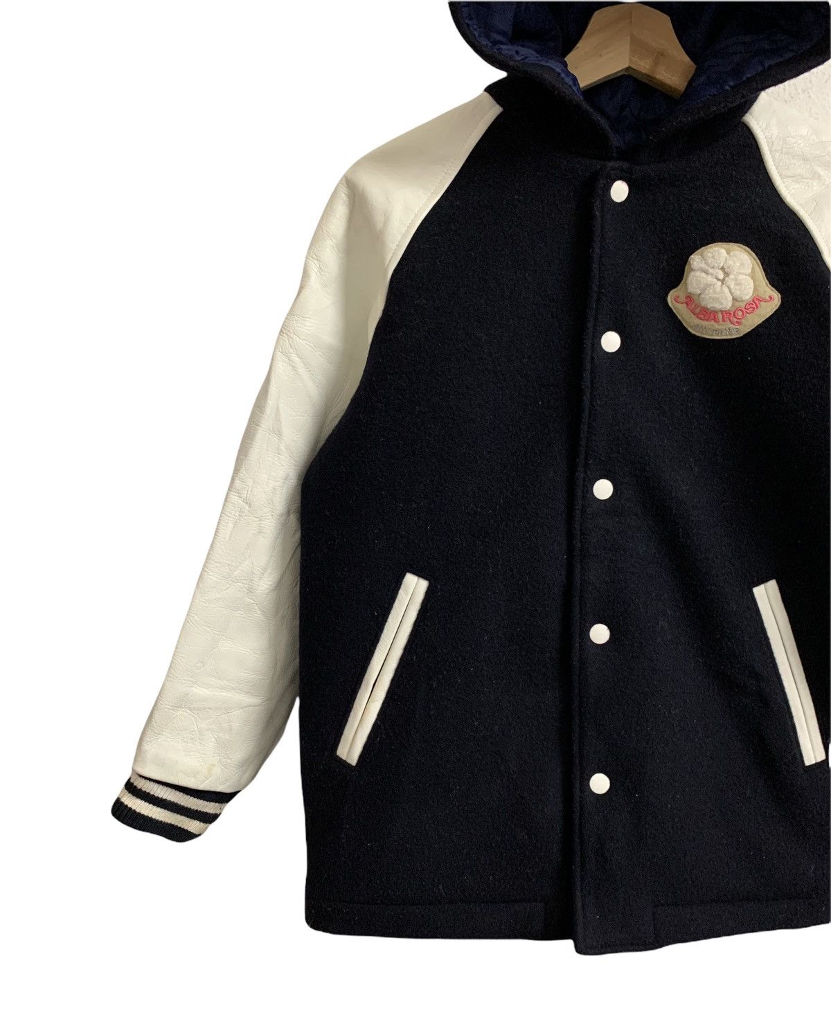 Japanese Brand Vintage Alba Rosa 🇯🇵 Wool Leather Varsity Jacket Size US S / EU 44-46 / 1 - 5 Thumbnail