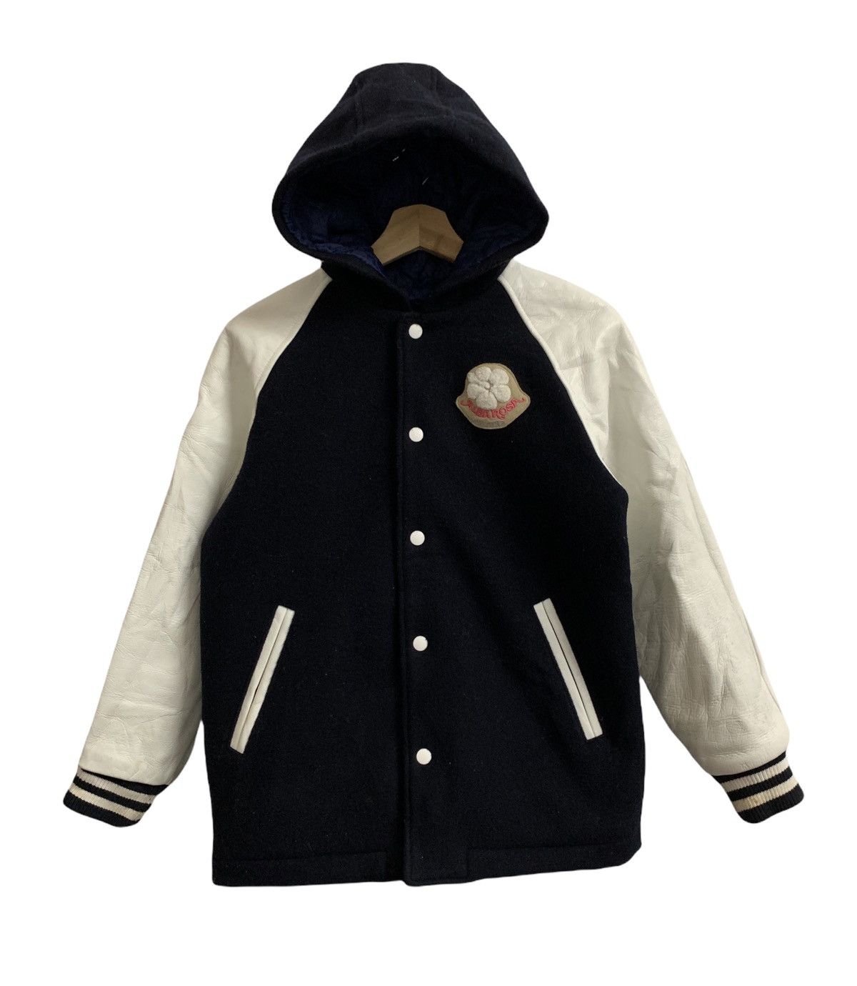 Japanese Brand Vintage Alba Rosa 🇯🇵 Wool Leather Varsity Jacket Size US S / EU 44-46 / 1 - 2 Thumbnail