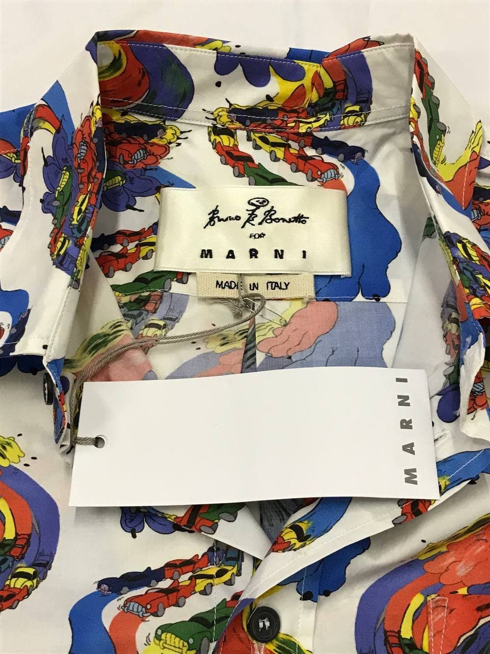 Marni Marni x Bruno Bozzetto Acid Cars Shirt FW19 Size 48 (0266) Size US M / EU 48-50 / 2 - 7 Thumbnail