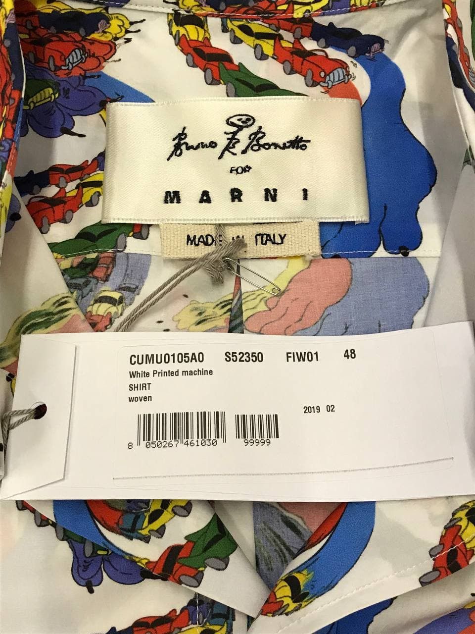 Marni Marni x Bruno Bozzetto Acid Cars Shirt FW19 Size 48 (0266) Size US M / EU 48-50 / 2 - 8 Thumbnail