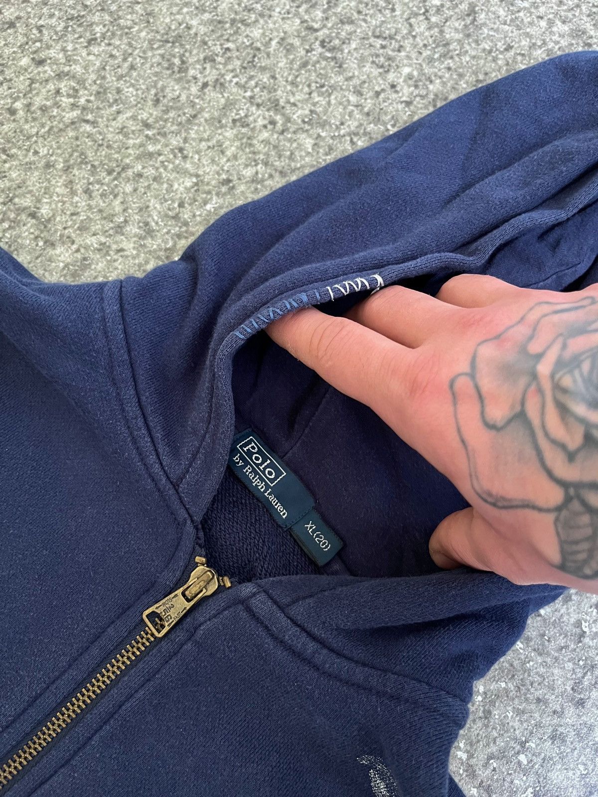 Polo Ralph Lauren × Vintage VINTAGE POLO RALPH LAUREN ZIP HOODIE BACK LOGO WOMENS XL Y2K Size XL / US 12-14 / IT 48-50 - 5 Thumbnail