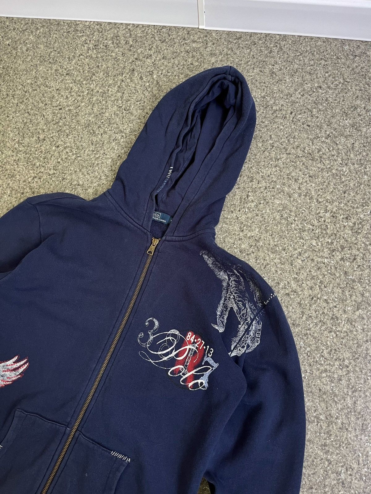 Polo Ralph Lauren × Vintage VINTAGE POLO RALPH LAUREN ZIP HOODIE BACK LOGO WOMENS XL Y2K Size XL / US 12-14 / IT 48-50 - 3 Thumbnail